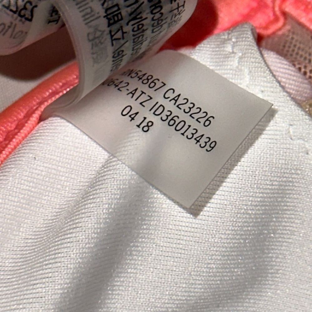 2018 Victoria’s Secret PINK sz Med sexy bright coral bikini swim top sheer hot - Picture 3 of 5